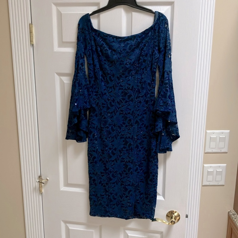 Blue Lace Cocktail Dress